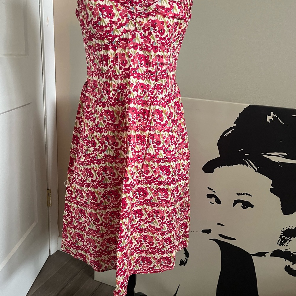 American Eagle Outfitters Red and White Halter Sundress